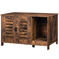 Rustic Dual-Door Hidden Litter Box Cabinet