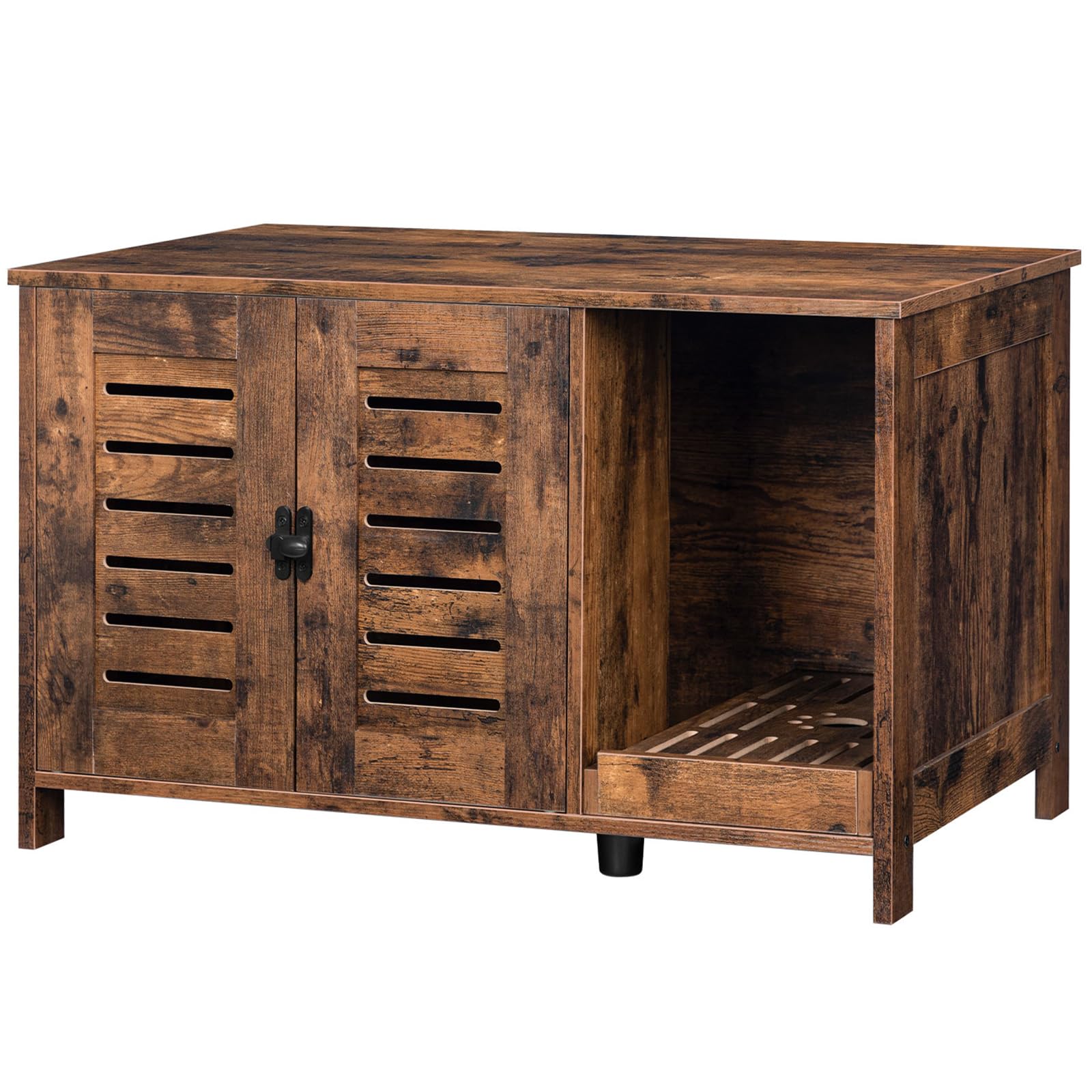 HOOBRO Rustic Dual-Door Hidden Litterbox Cabinet