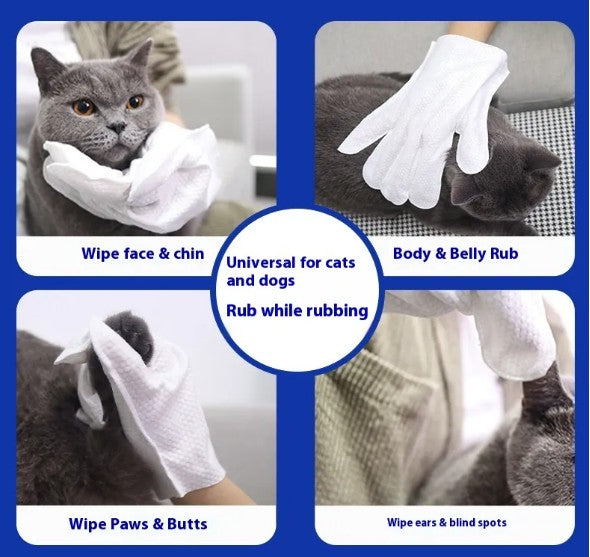 No-Water Pet Cleaning Gloves